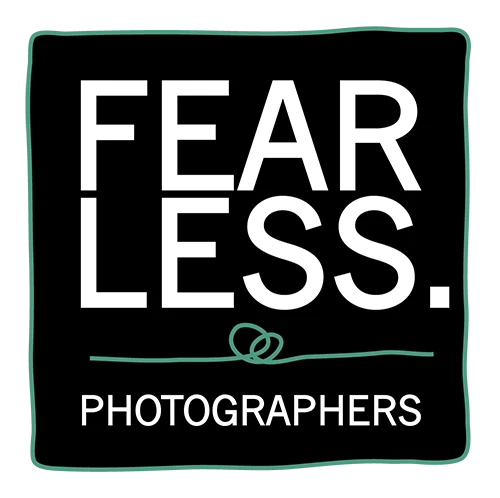 Costa Rica Wedding Photographer | Featured Recognition Fearless Photographers logo on a dark background.
