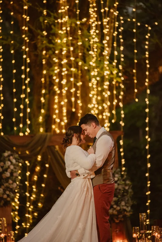 Wedding Photography in Costa Rica: newlyweds Isaac and Diana posing together in a romantic portrait