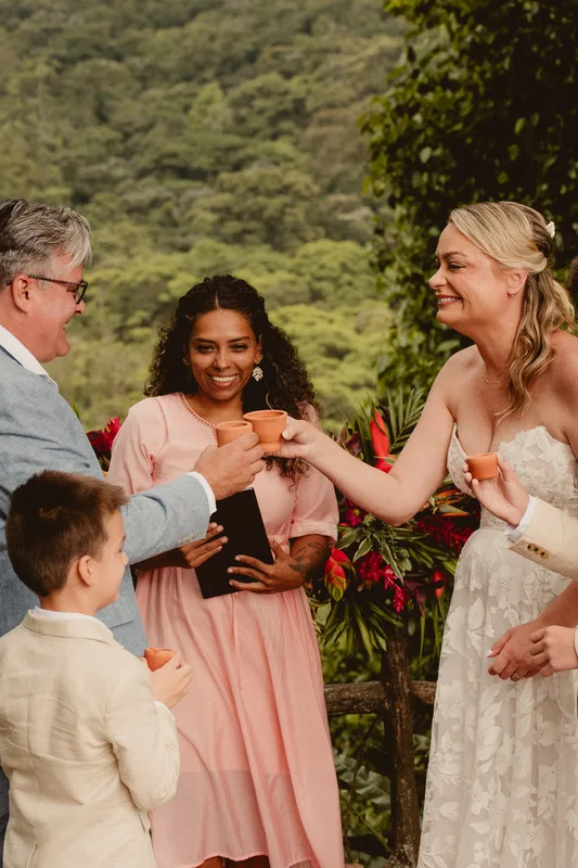 Wedding Photography in Costa Rica: guests and couple during Kerrie and Joe's wedding ceremony