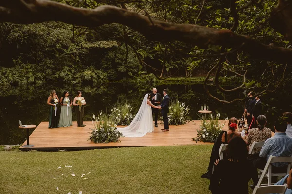 Legal wedding ceremony facing Arenal Volcano in La Fortuna, Costa Rica